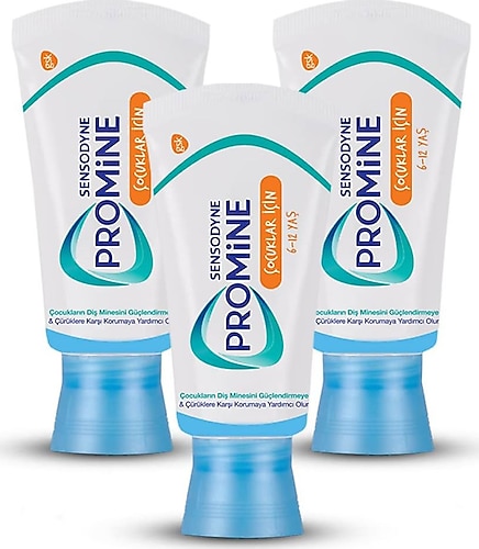 Sensodyne Promine 6-12 Yaş Florürlü Çocuk Diş Macunu 50 ml 3 Adet