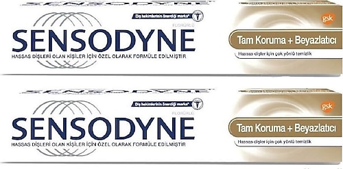 Sensodyne Tam Koruma Beyazlatıcı Florürlü Diş Macunu 50 ml 2 Adet