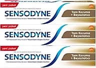 Sensodyne Tam Koruma Beyazlatıcı Florürlü Diş Macunu 50 ml 3 Adet