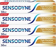 Sensodyne Tam Koruma Beyazlatıcı Florürlü Diş Macunu 50 ml 4 Adet
