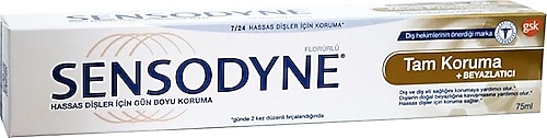 Sensodyne Tam Koruma Beyazlatıcı Florürlü Diş Macunu 75 ml
