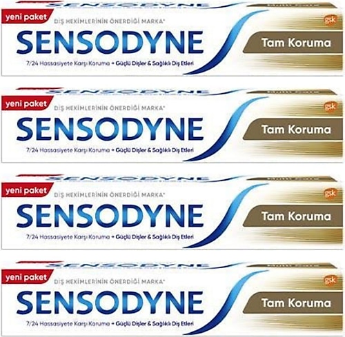 Sensodyne Tam Koruma Florürlü Diş Macunu 75 ml 4 Adet