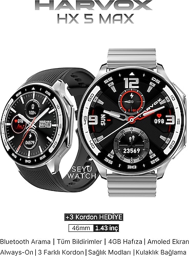 SEYUWATCH Watch HX-5 Max Harvox Akıllı Saat Iphone Ve Android Tüm Telefonlara Uyumlu