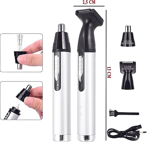Shavingtech Şarjlı Kulak Burun Kıl Temizleme Yüz Kılı Temizleme Bıyık Kaş Düzeltme Makinesi Erkek Bakım Seti 102