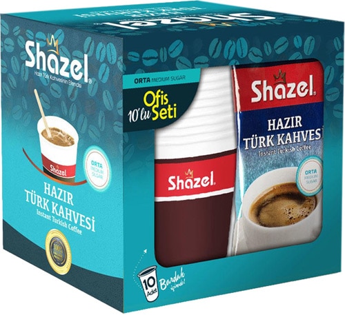 Shazel Orta Hazır Türk Kahvesi Ofis Seti 10'lu