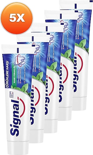 Signal Beyaz Güç Nane Ferahlığı 100 ml 5 Adet Diş Macunu