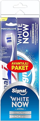 Signal White Now Diş Macunu 75 ml + Performans Orta Diş Fırçası
