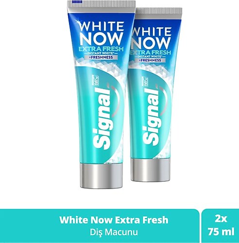 Signal White Now Extra Fresh Beyazlatıcı Florürlü Diş Macunu 75 ml 2 Adet