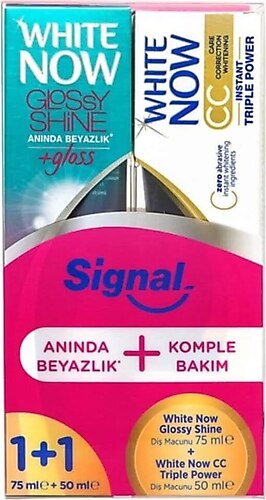 Signal White Now Glossy Shine 75 ml + CC Triple Power 50 ml Diş Macunu