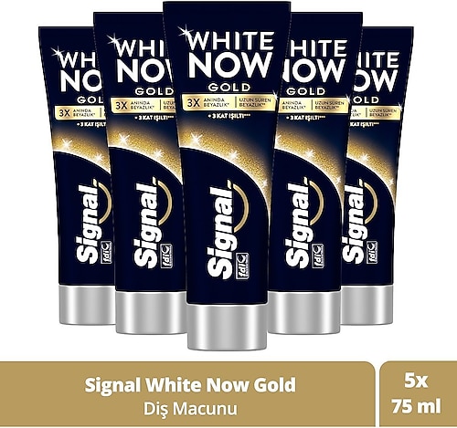 Signal White Now Gold Beyazlatıcı Florürlü Diş Macunu 75 ml 5 Adet