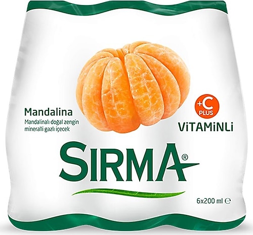 Sırma C+ Vitaminli Mandalina Aromalı 200 ml 6'lı Paket Maden Suyu