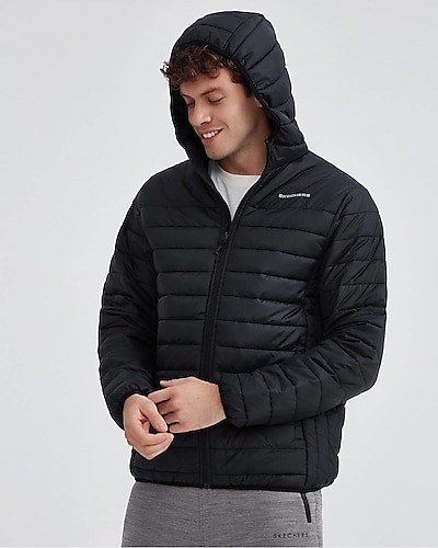 SKECHERS Essential Synthetic Fill Jacket Kapüşonlu Şişme Erkek Mont Siyah