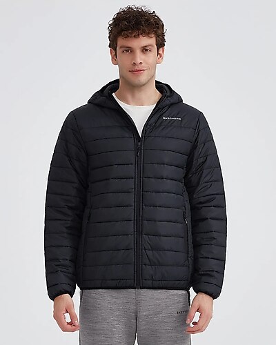 SKECHERS M Essential Hooded Jacket Erkek Siyah Mont