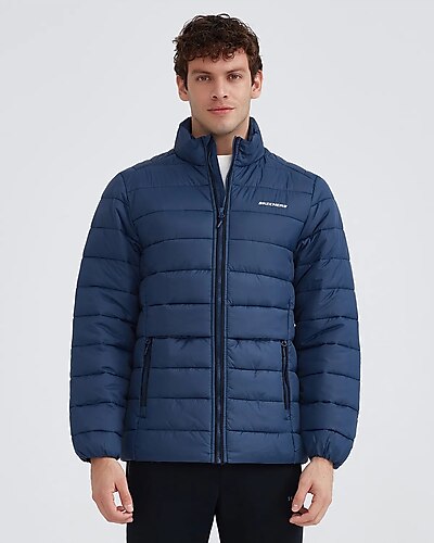 SKECHERS M Outerwear Padded Jacket Erkek Lacivert Mont