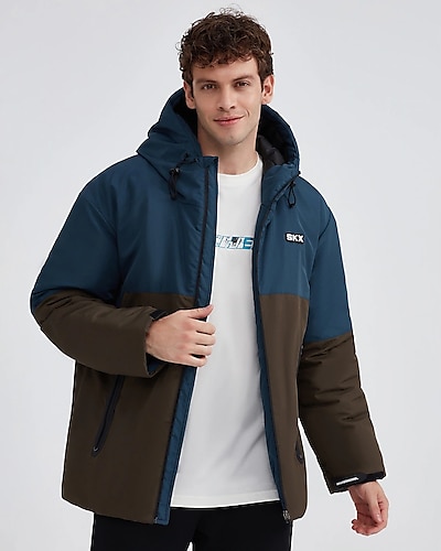 Skechers M Outerwear Padded Jacket Erkek Petrol Mont S232059-405
