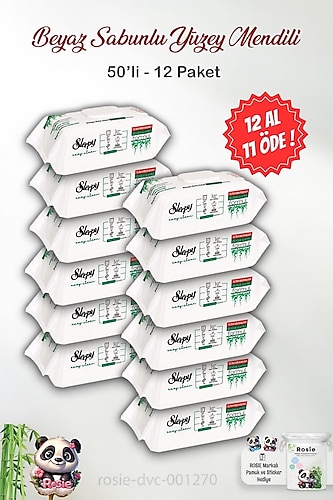 Sleepy 12 AL 11 ÖDE Sleepy Easy Clean Yüzey Temizlik Havlusu 50' li ve ROSIE