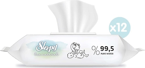 Sleepy Bio Natural 40 Yaprak 12'li Paket Islak Mendil
