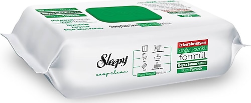 Sleepy Easy Clean Beyaz Sabun Katkılı Yüzey Temizlik Havlusu 100 Yaprak