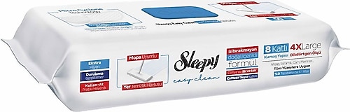 Sleepy Easy Clean Çamaşır Suyu Katkılı Mopa Uyumlu Yer Temizlik Havlusu 50 Yaprak