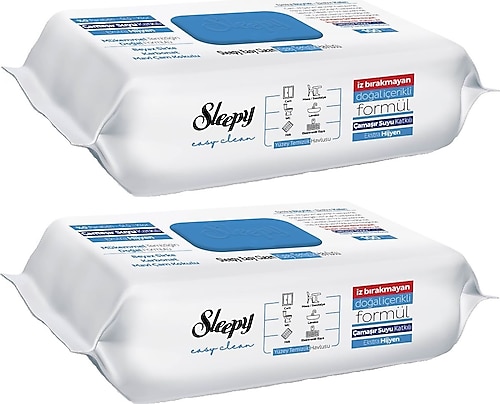 Sleepy Easy Clean Çamaşır Suyu Katkılı Yüzey Temizlik Havlusu 100 Yaprak 2'li