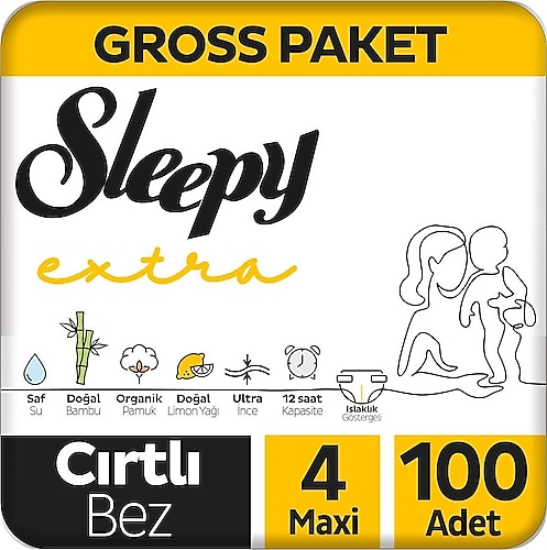 Sleepy Extra Günlük Aktivite 4 Numara Maxi 100'lü Bebek Bezi