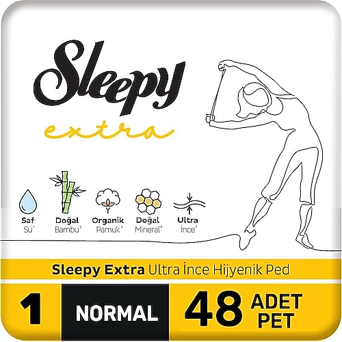 Sleepy Extra Ultra İnce Hijyenik Ped Mega Normal 1 Paket 48 Adet Ped (Tekli Paket)