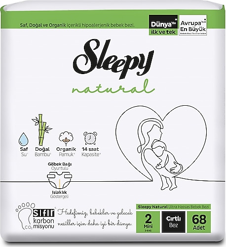 Sleepy Natural 2 Numara Mini 68'li Bebek Bezi