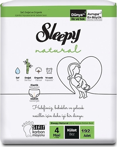 Sleepy Natural 4 Numara Maxi 192'li Külot Bez
