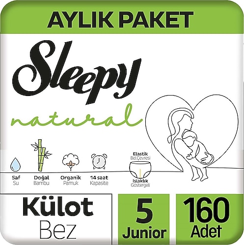 Sleepy Natural 5 Numara Junior 160'lı Külot Bez