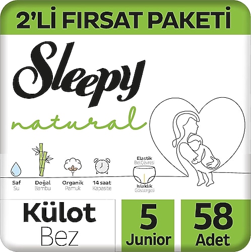 Sleepy Natural 5 Numara Junior 58'li Külot Bez