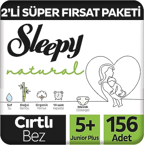 Sleepy Natural 5+ Numara Junior Plus 156'lı Bebek Bezi