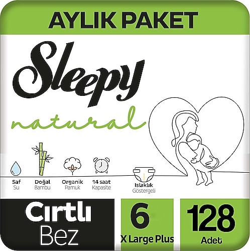 Sleepy Natural 6 Numara XLarge 128'li Bebek Bezi