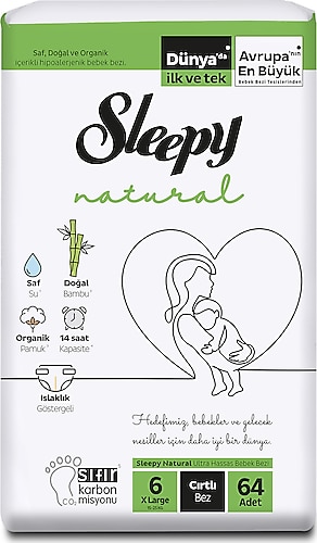 Sleepy Natural 6 Numara XLarge 64'lü Bebek Bezi