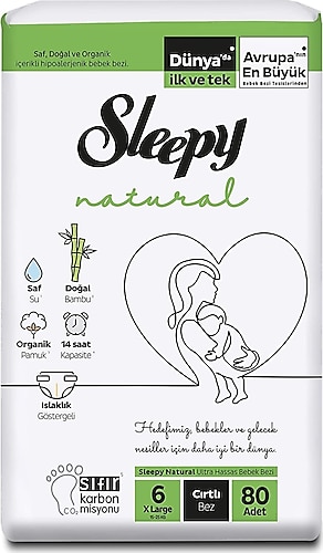 Sleepy Natural 6 Numara XLarge 80'li Bebek Bezi