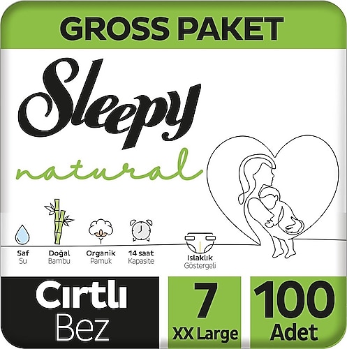 Sleepy Natural 7 Numara XX Large 100'lü Bebek Bezi