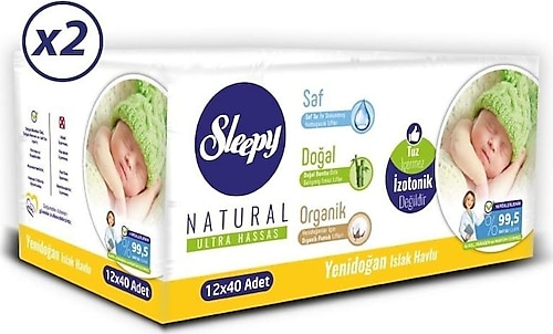 Sleepy Yenidoğan 40 Yaprak 24'lü Paket Islak Mendil