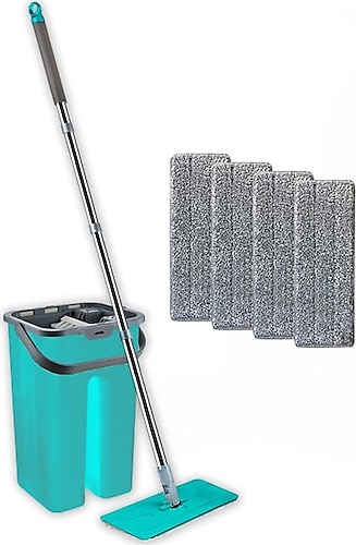 Smarter Tablet Mop Temizlik Seti + 4 Adet Mikrofiber Yedek Mop Bezi