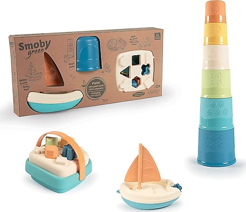 Smoby 3'lü Oyun Seti Sihirli Bultak Kule, Şekil Bulma Oyunu, Yelkenli Tekne