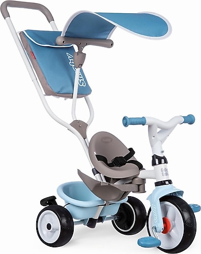 Smoby 741400 Baby Balade Plus 3'ü 1 Arada Mavi Bebek Bisikleti
