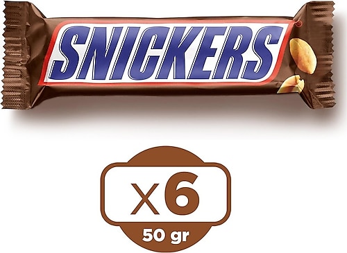 Snickers Sütlü Çikolata 50 gr 6'lı