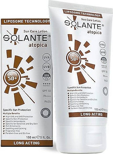 Solante Atopica Hassas ve Kuru Ciltler için 50 Faktör Güneş Losyonu 150 ml