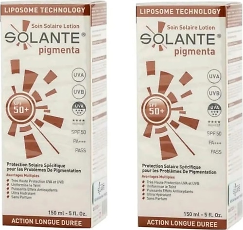 Solante Pigmenta Lekeli Ciltler İçin 50 Faktör Güneş Losyonu 150 ml 2 Adet