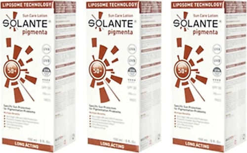 Solante Pigmenta Lekeli Ciltler İçin 50 Faktör Güneş Losyonu 150 ml 3 Adet