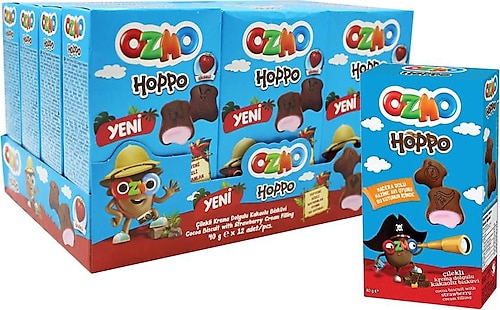 Şölen Ozmo Hoppo Çilek Krema Dolgulu Bisküvi 40 gr 12'li