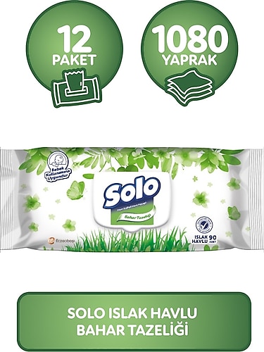 Solo 90 Yaprak 12'li Paket Islak Havlu