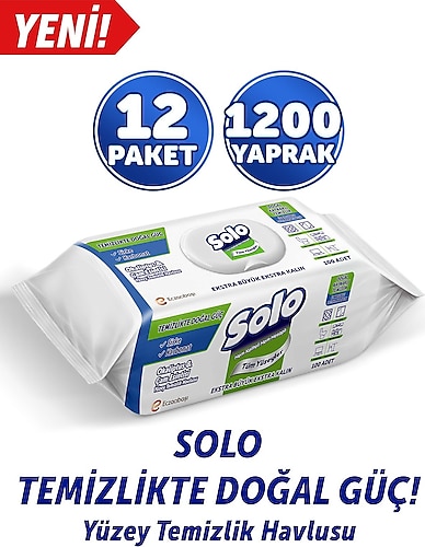 Solo Okaliptus & Çam Esintisi Yüzey Temizlik Havlusu 100 Yaprak 12'li