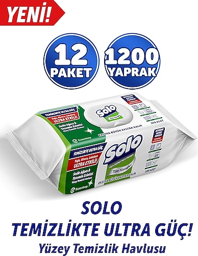 Solo Sedir Ağacı & Yasemin Esintisi Yüzey Temizlik Havlusu 100 Yaprak 12'li