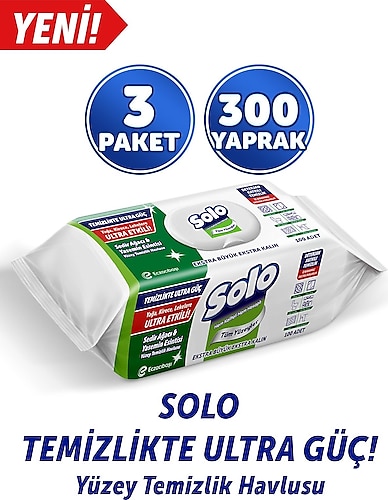 Solo Sedir Ağacı & Yasemin Esintisi Yüzey Temizlik Havlusu 100 Yaprak 3'lü