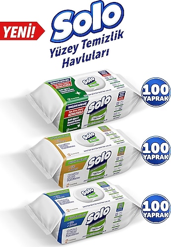 Solo Yüzey Temizleme Havlusu Karma Set 3'lü 300 Yaprak