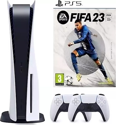 Sony Playstation 5 + 2. Dualsense Kol + PS5 Fifa 23 (İthalatçı Garantili) Beyaz